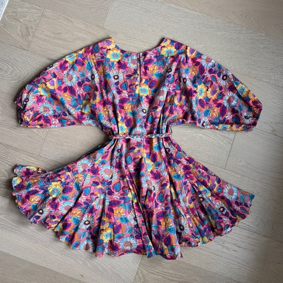 Floral Puff Sleeve Mini Dress - Picture 4 of 5